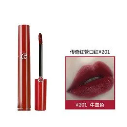 armani阿玛尼传奇红管口红臻致丝绒哑光唇釉 #201牛血色