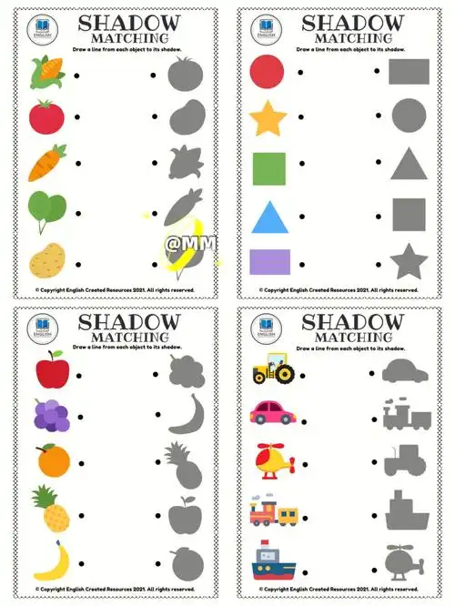 早教素材丨低幼影子配对