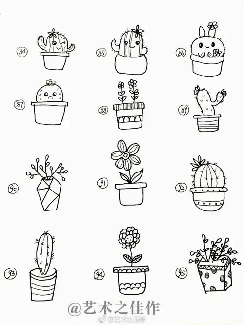 可爱植物简笔画