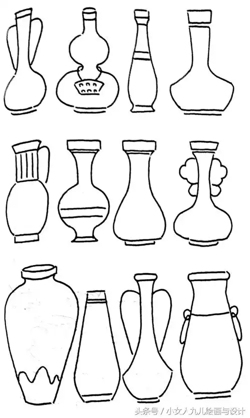 儿童陶瓷简笔画 陶瓷画简笔画图片