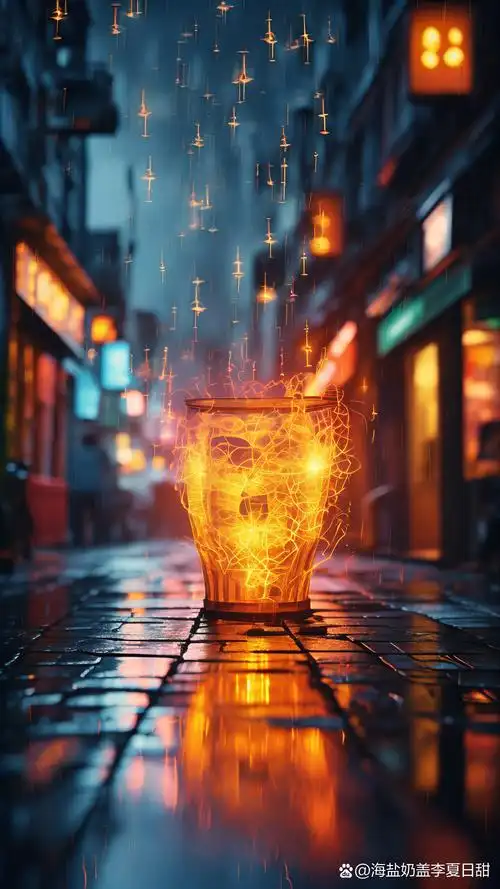 雨后的夜晚,街道上的灯光显得格外温暖而迷人