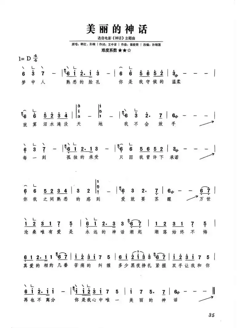 神话 古筝曲谱 简单易弹 有d伴奏 需要可私❤️