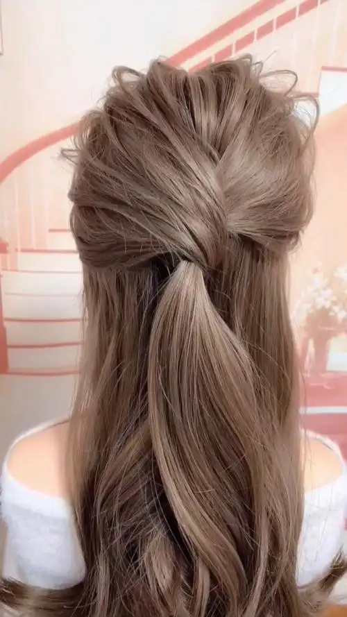 夏季好看的半扎发