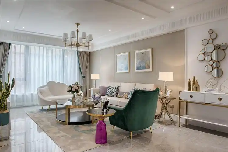 轻奢现代风三居室客厅装修效果图