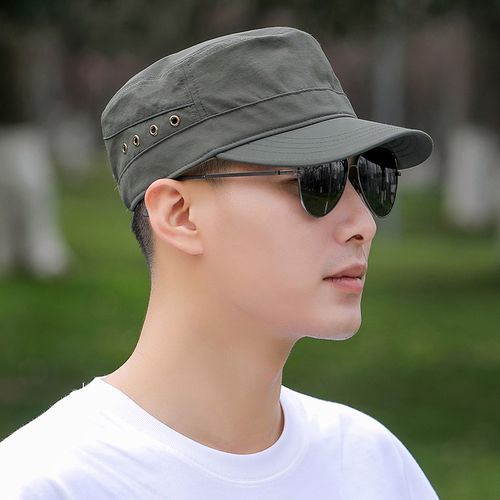 帽子男士夏季平顶帽户外防晒帽轻薄太阳帽透气鸭舌帽速干遮阳凉帽