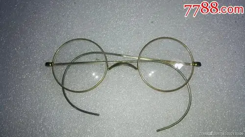 眼镜老眼镜民国时期金丝架近视眼镜有标识