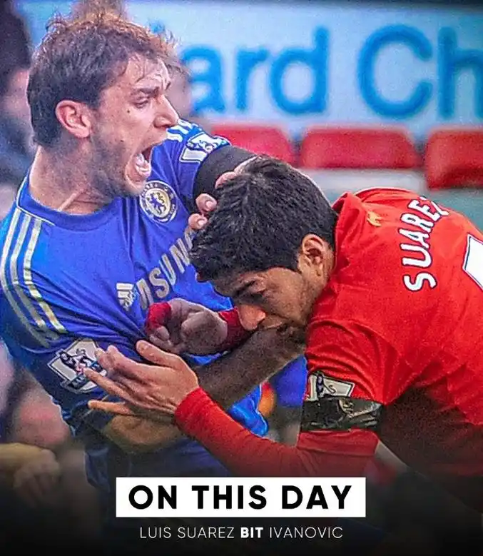 9年前的今天苏亚雷斯英超赛场生吃伊万生涯第二次咬对手