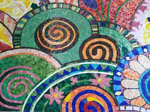 欧式玄关马赛克拼图拼花客厅背景墙抽象艺术油画瓷砖欧式马赛克图案