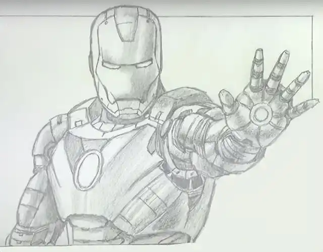 素描钢铁侠图画22张