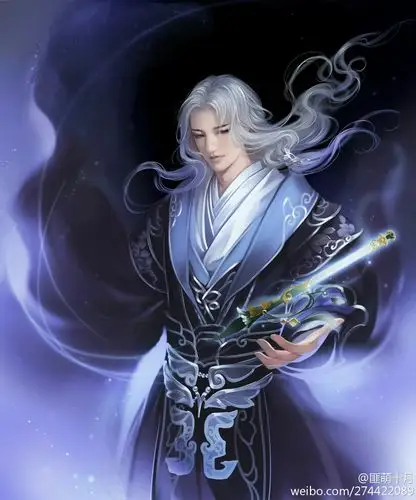 手绘古风黑衣男子剑网三·万花画师:匪萌十月