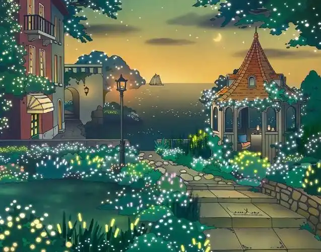 宫崎骏动漫场景插画