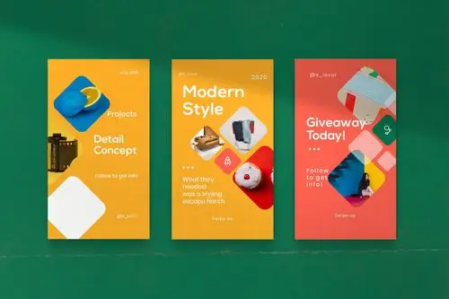 时尚几何图形修饰品牌推广新媒体电商海报设计模板 vlavor – social