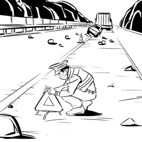 高速公路简笔画 高速公路简笔画图片大全