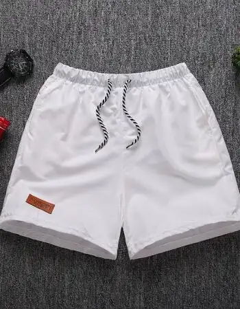 泳裤男平角游泳男士速干海边宽松时尚潮大码舒适温泉沙滩短裤 白色 s