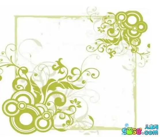 简单黑板报花边图案清凉绿色
