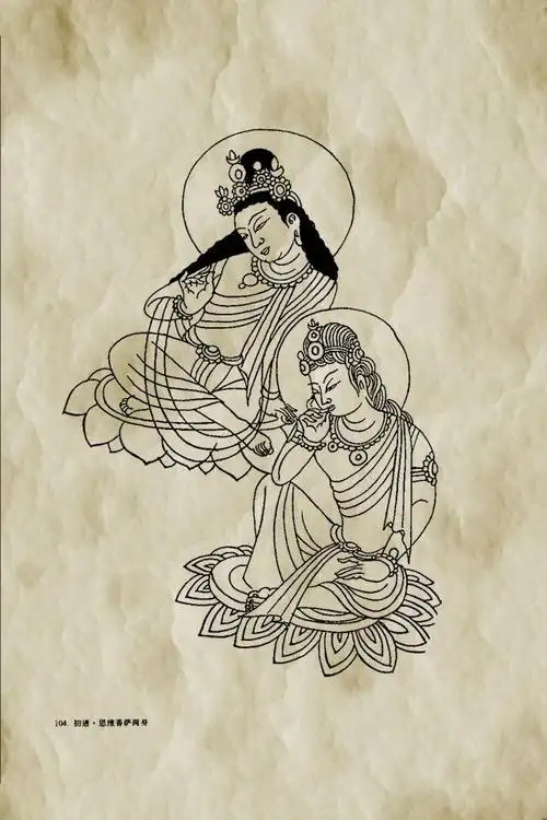 敦煌壁画飞天仙女白描:传统手绘艺术的精华,对你的绘画很有帮助