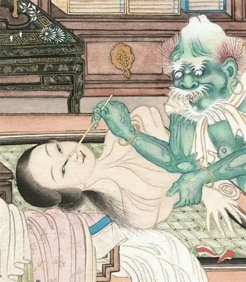 清朝无名画师根据《画皮》,作《聊斋女鬼图》,放大10倍发现妙处