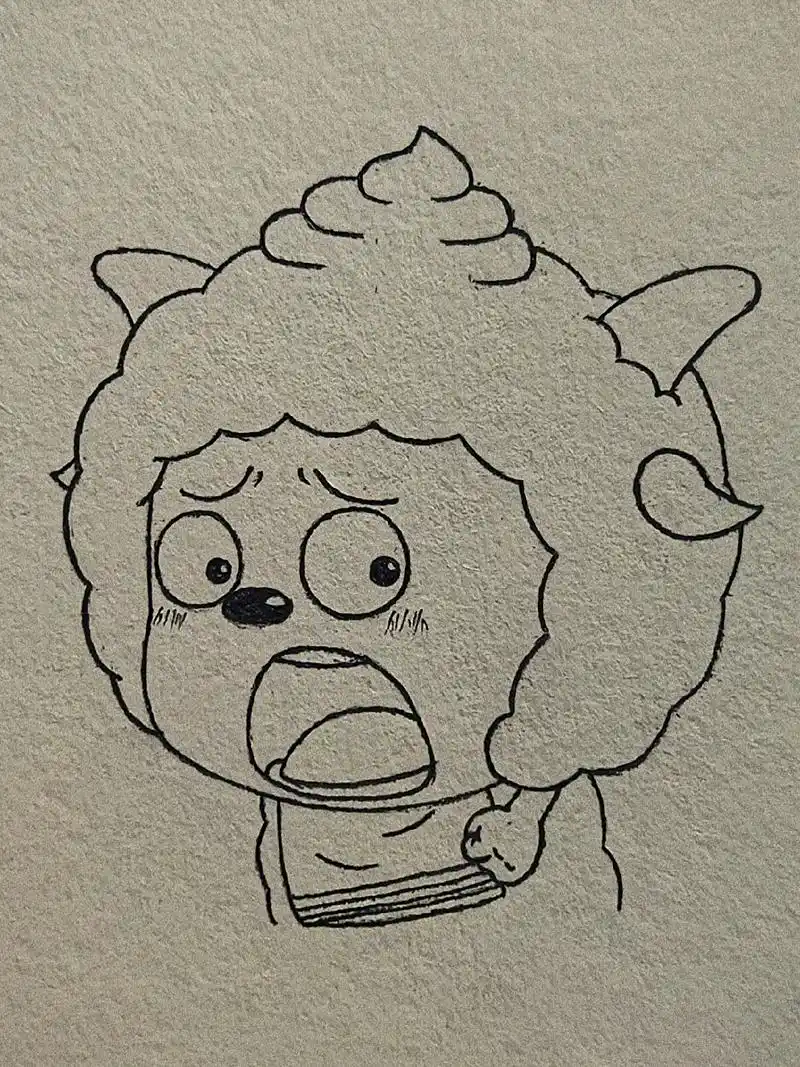 懒羊羊.#绘画过程 #动漫 #过程图 #动漫人物绘画 #简笔 - 抖音