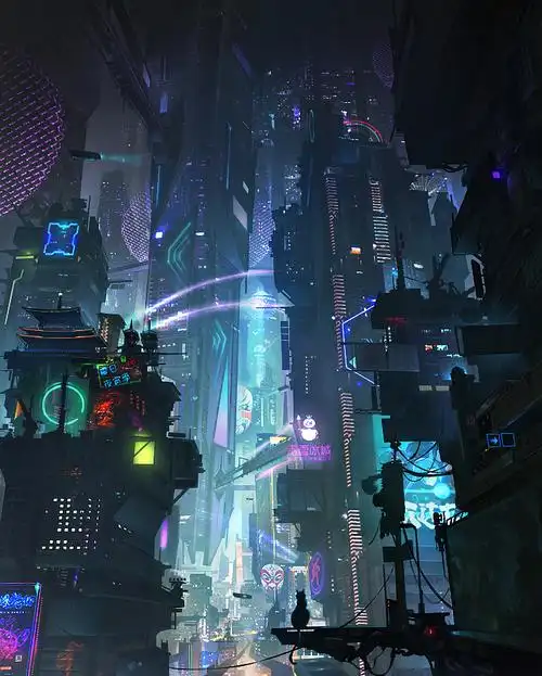 赛博朋克夜景