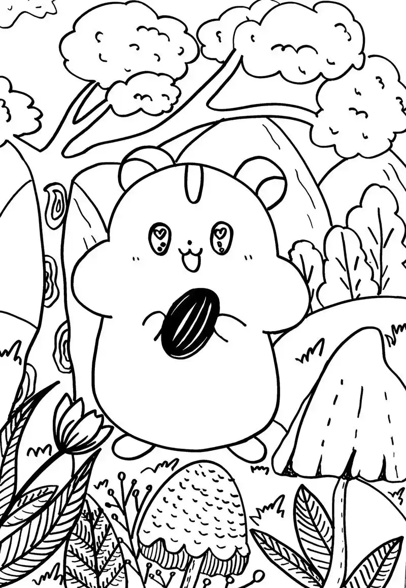 可爱的小仓鼠.#儿童画教程 #线稿 #仓鼠#绘画过程 #卡通 - 抖音