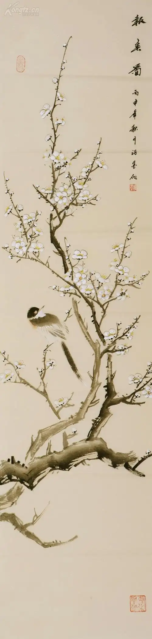 【名人字画】保真正品:著名书画家,中国书协会员"许墨"花鸟画白梅精品