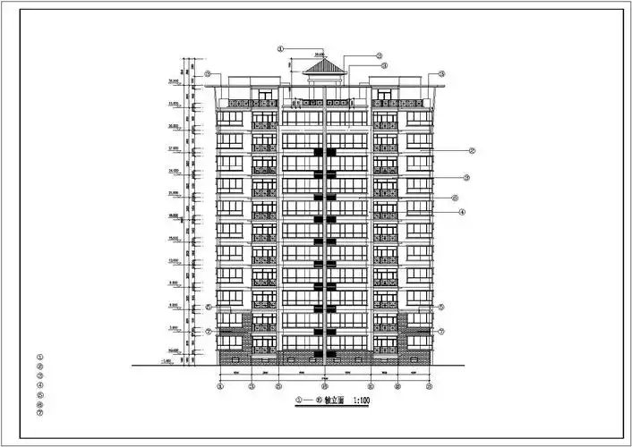 金华市某小区4320平米61层框架结构住宅楼全套建筑设计cad图纸