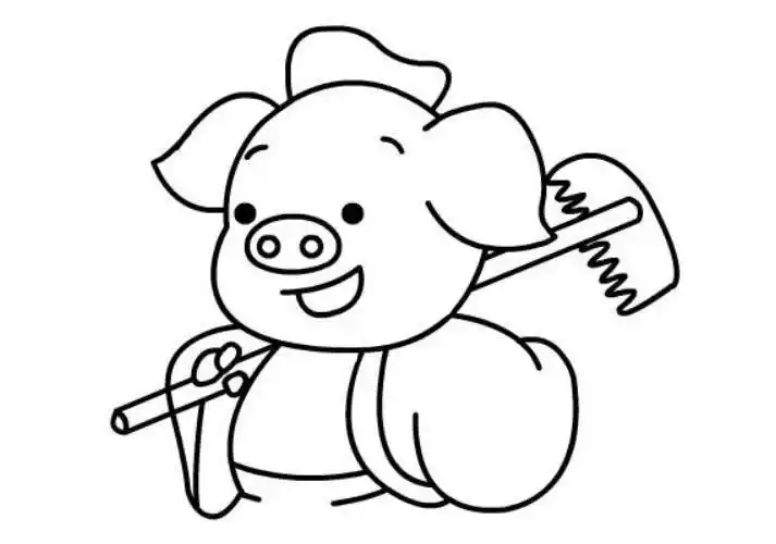 猪八戒简笔画-如意了板报