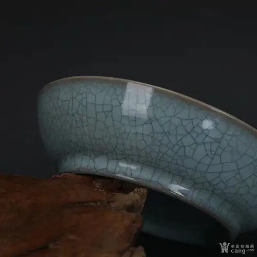汝窑青釉开片支钉碟子 - 瓷器 - 仿古工艺品 - 华夏收藏网