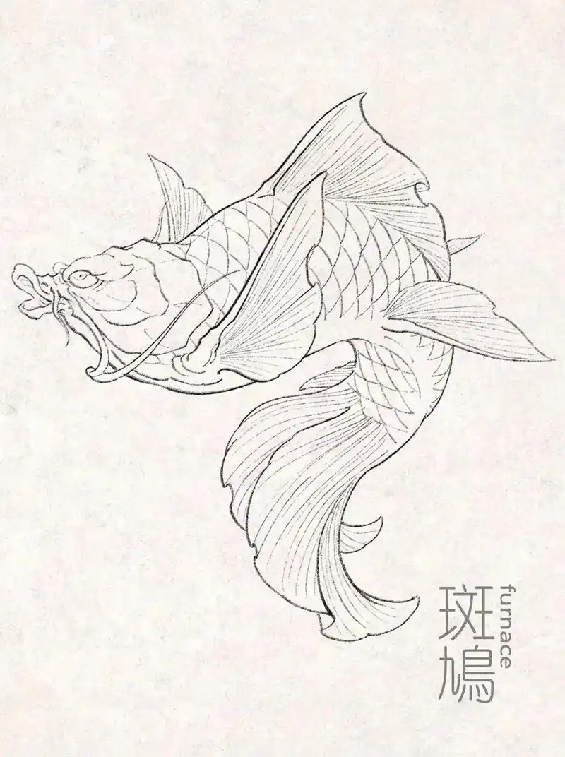 中国风新传统鲤鱼绘画设计