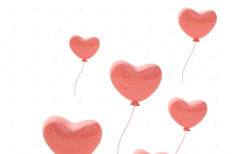 3d卡通粉色爱心气球c4d卡通立体c4d电商