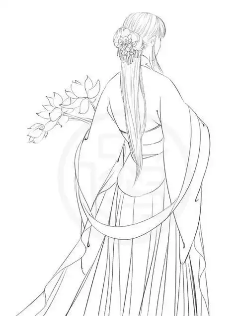 手绘 素描 线稿 7001099 竖版 竖屏动漫古风