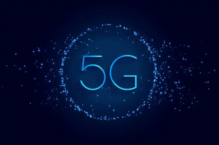 蓝色5g概念背景矢量素材eps