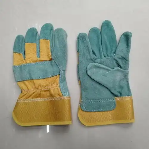 电焊工烧焊手套柔软牛二皮焊工绝缘隔热工业工地劳保劳务手套
