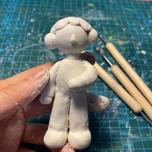 原创石塑粘土情侣摆件大家一起520