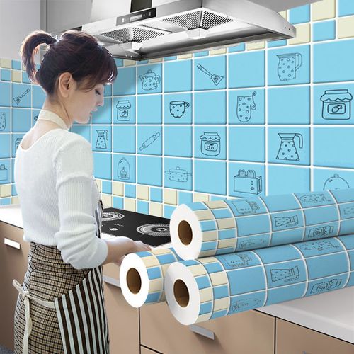 厨房贴纸防油防火厨房防油贴纸自粘防火耐高温油烟机灶台墙壁防水橱柜