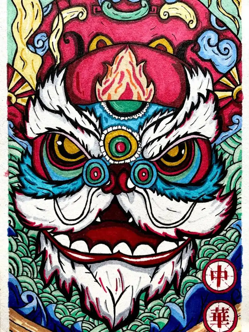 中国风|马克笔手绘 作品临摹来源于   加了"中华"两字 三袋马克找不到