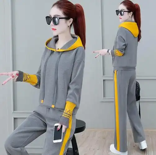 阔腿裤套装女春装2020年新款韩版宽松时尚卫衣休闲运动服两件套潮