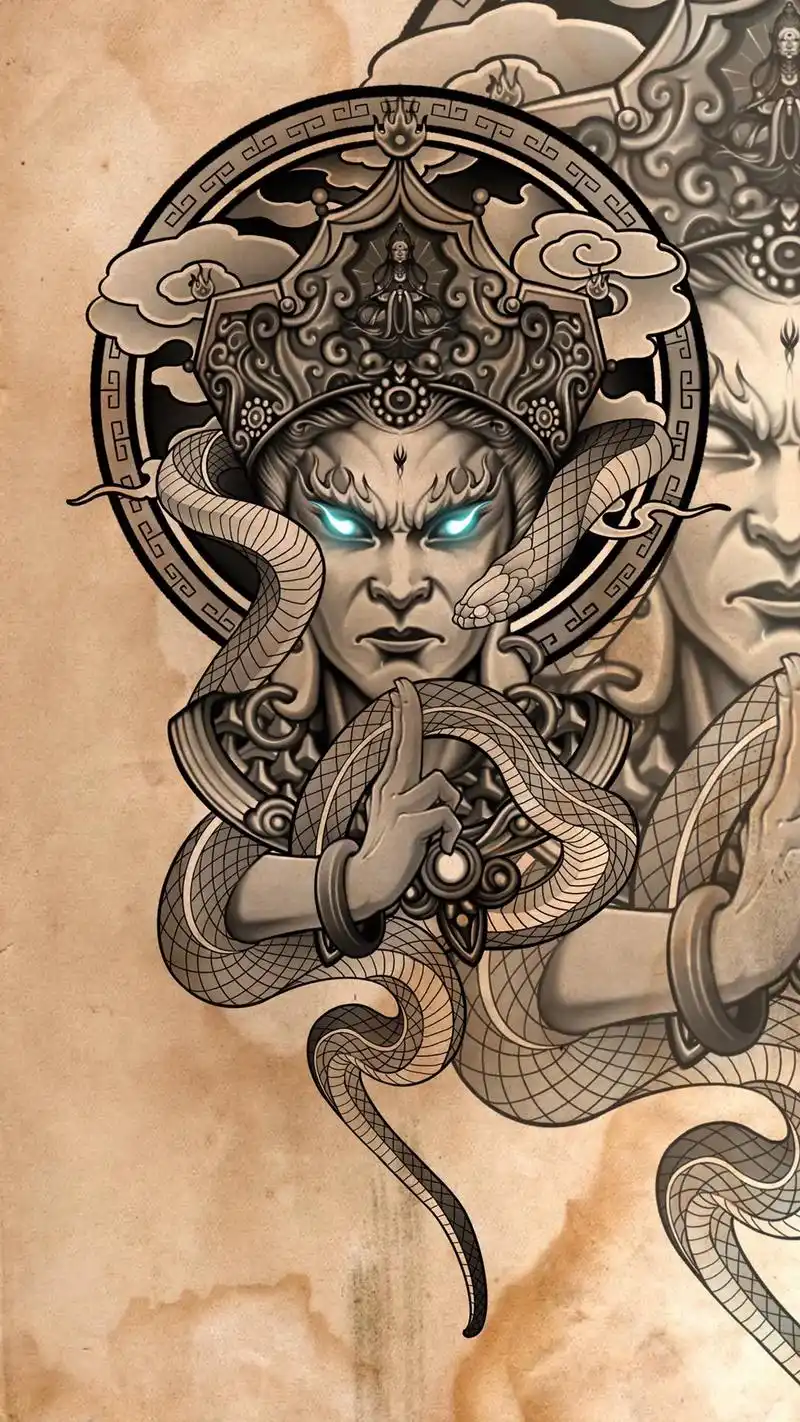 20诸天,这才是我眼中的魔家四将.#花臂 #满背纹身 #手稿 - 抖音