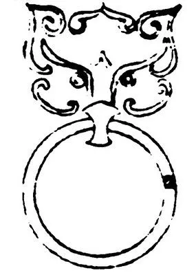 中国古代兽头门环拉手矢量素材