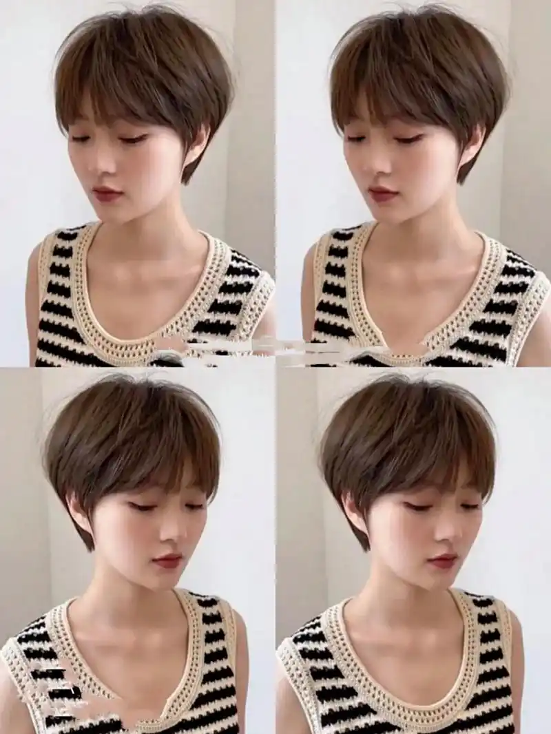 清新甜美日系学生短发小圆脸必备短发 女生短发这几年可谓是女生最