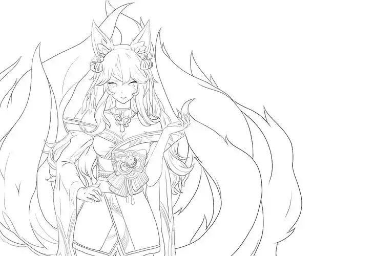 lol英雄角色九尾妖狐阿狸|插画|游戏原画|山治同学 - 临摹作品 - 站酷