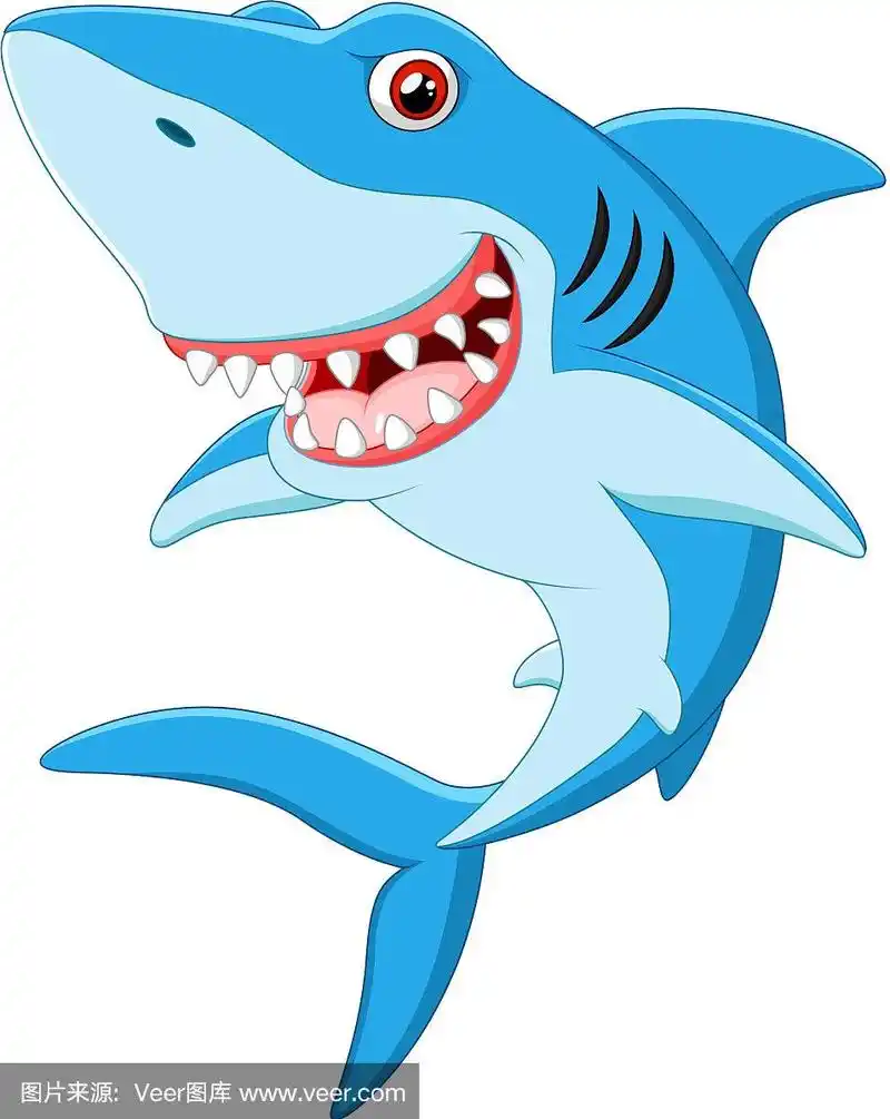 微笑的鲨鱼卡通