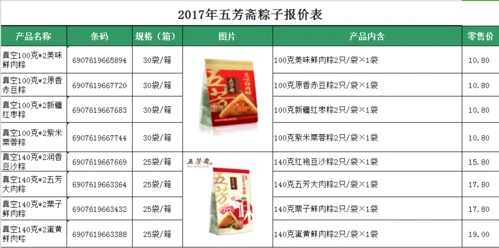 五芳斋粽子价格表