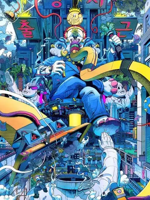 创意绘画作品,具有炸裂画风的插画作品集