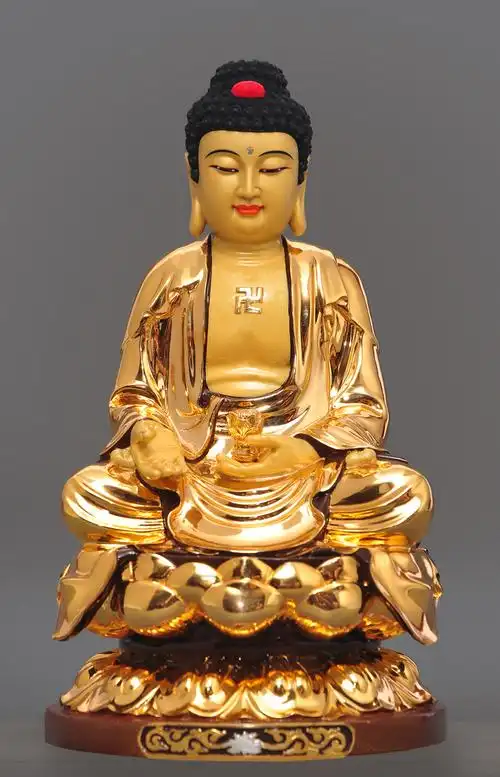 供奉家用佛堂佛教用品佛像摆件 12寸阿弥陀佛(圆底莲花座)za20【图片