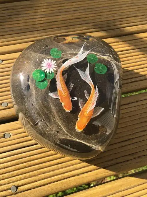 真是炫极啦有木有 #画画  #鱼  #滴胶  #石头  #石头画  #手绘石头画