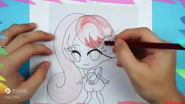 手绘小花仙人物,山茶花精灵王椿简笔画彩铅画-母婴亲子视频-搜狐视频