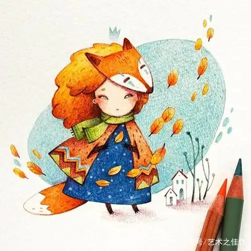 小清新彩铅手绘插画,这个风格好喜欢啊