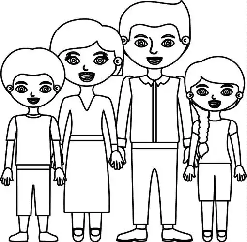 家庭成员的剪影图片