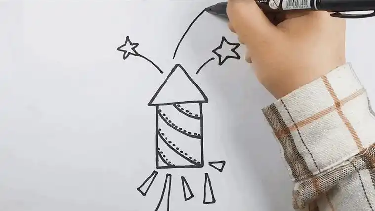 礼炮的简笔画儿童